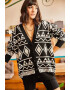 Olalook Cardigan supradimensionat cu decolteu in V - Pled.ro