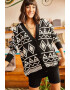 Olalook Cardigan supradimensionat cu decolteu in V - Pled.ro