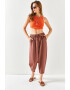 Olalook Pantaloni crop cu snur de ajustare in talie - Pled.ro