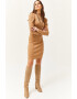 Olalook Rochie bodycon mini cu maneci bufante - Pled.ro