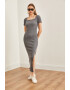 Olalook Rochie cu croiala bodycon si slit adanc si decolteu patrat - Pled.ro