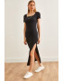 Olalook Rochie cu croiala bodycon si slit adanc si decolteu patrat - Pled.ro