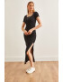 Olalook Rochie cu croiala bodycon si slit adanc si decolteu patrat - Pled.ro