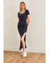 Olalook Rochie cu croiala bodycon si slit adanc si decolteu patrat - Pled.ro