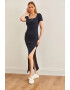 Olalook Rochie cu croiala bodycon si slit adanc si decolteu patrat - Pled.ro