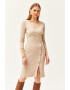 Olalook Rochie cu decolteu in V si slit lateral - Pled.ro