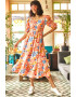 Olalook Rochie cu model floral si maneci bufante - Pled.ro