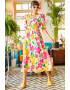 Olalook Rochie cu model floral si maneci bufante - Pled.ro