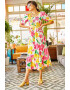 Olalook Rochie cu model floral si maneci bufante - Pled.ro