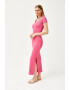 Olalook Rochie maxi bodycon cu decolteu patrat si slit lateral - Pled.ro