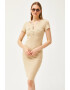 Olalook Rochie midi cambrata cu fenta cu capse 134111 - Pled.ro