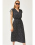 Olalook Rochie midi cu croiala in A si buline - Pled.ro