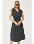 Olalook Rochie midi cu croiala in A si buline - Pled.ro