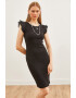 Olalook Rochie midi cu garnituri cu volane - Pled.ro