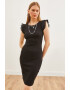 Olalook Rochie midi cu garnituri cu volane - Pled.ro