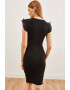 Olalook Rochie midi cu garnituri cu volane - Pled.ro