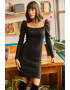 Olalook Rochie midi cu maneci bufante - Pled.ro