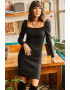 Olalook Rochie midi cu maneci bufante - Pled.ro