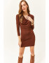 Olalook Rochie mini cu croiala bodycon si decolteu drapat - Pled.ro