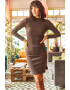 Olalook Rochie mini striata cu guler inalt - Pled.ro