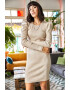 Olalook Rochie tricotata fin cu maneci bufante - Pled.ro