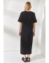 Olalook Rochie-tricou maxi cu croiala lejera si slit lateral - Pled.ro