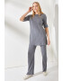 Olalook Set de bluza striata si pantaloni - 2 piese - Pled.ro