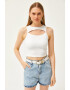 Olalook Top crop cu decupaj frontal - Pled.ro