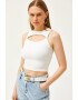 Olalook Top crop cu decupaj frontal - Pled.ro