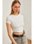 Olalook Top crop cu strasuri - Pled.ro