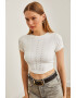 Olalook Top crop cu strasuri - Pled.ro