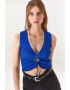 Olalook Top crop striat cu decupaj 151375 - Pled.ro