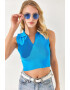 Olalook Top polo crop striat - Pled.ro