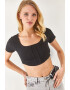 Olalook Tricou crop cu model cu striatii - Pled.ro