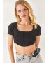 Olalook Tricou crop cu model cu striatii - Pled.ro