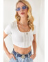 Olalook Tricou crop cu model cu striatii - Pled.ro