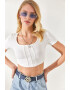 Olalook Tricou crop cu model cu striatii - Pled.ro