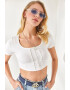 Olalook Tricou crop cu model cu striatii - Pled.ro