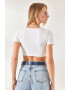 Olalook Tricou crop cu model cu striatii - Pled.ro