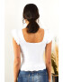 Olalook Tricou crop cu terminatii valurite - Pled.ro