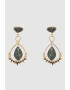 Oltre Earrings Cercei drop cu pietre semi-pretioase Auriu Gri antracit ONE SIZE - Pled.ro