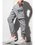 OMBRE Pantaloni jogger cargo cu snur de ajustare in talie - Pled.ro