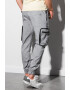 OMBRE Pantaloni jogger cargo cu snur de ajustare in talie - Pled.ro