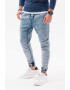 OMBRE Pantaloni jogger slim fit din denim - Pled.ro