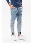 OMBRE Pantaloni jogger slim fit din denim - Pled.ro