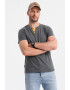 OMBRE Tricou cu model uni si decolteu henley - Pled.ro