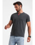 OMBRE Tricou cu model uni si decolteu henley - Pled.ro