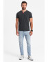 OMBRE Tricou cu model uni si decolteu henley - Pled.ro