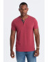 OMBRE Tricou cu model uni si decolteu henley - Pled.ro