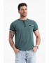 OMBRE Tricou Henley cu accente in dungi - Pled.ro